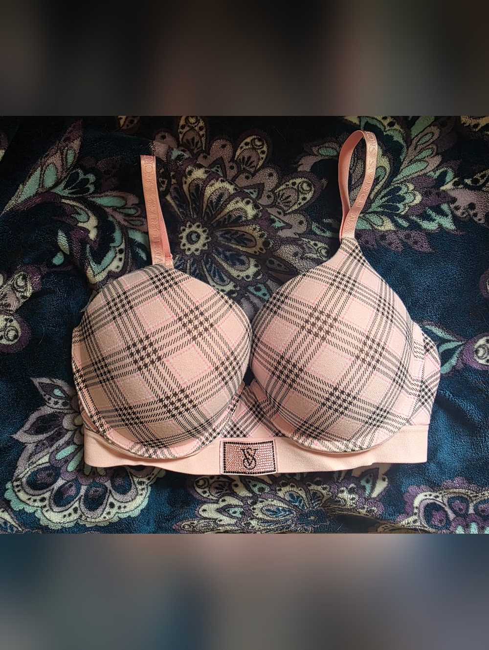 Pink Plaid Padded T-Shirt Bra